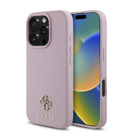 Rausvas dėklas Apple Iphone 16 Pro Max "Guess PU 4G Small Metal Logo MagSafe"