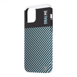 Juodas-mėlynas dėklas telefonui Apple iPhone 12/12 Pro "OBAL:ME Flossy Stripes"