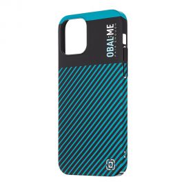 Juodas-žalsvas dėklas telefonui Apple iPhone 12/12 Pro "OBAL:ME Flossy Stripes"