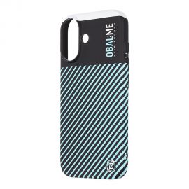 Juodas-mėlynas dėklas telefonui Apple iPhone 16 "OBAL:ME Flossy Stripes"