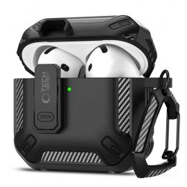 Juodas dėklas Apple Airpods 4 "Tech-Protect Carbonox"