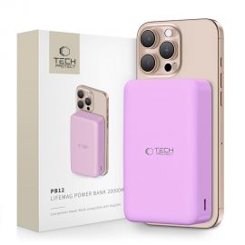 Lilac išorinė baterija "TECH-PROTECT PB12 LIFEMAG MAGSAFE POWER BANK 20000MAH"