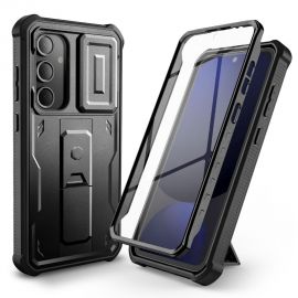 Juodas dėklas Samsung Galaxy S24 FE "Tech-Protect Kevlar Cam+"