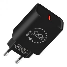 Juodas buitinis pakrovėjas OBAL:ME Wall Charger USB-A 18W