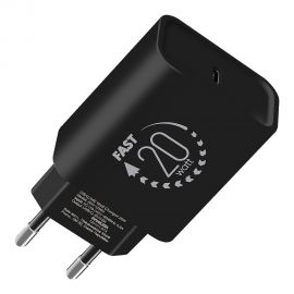 Juodas buitinis pakrovėjas OBAL:ME Wall Charger USB-C 20W