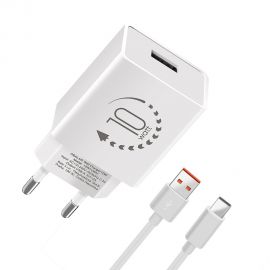 Baltas buitinis pakrovėjas OBAL:ME Wall Charger USB-A 10W + USB-A/USB-C Cable 1m