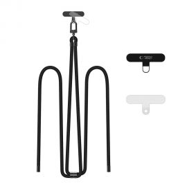 Juodas-juodas dirželis "TECH-PROTECT C7S ROPE CROSSBODY STRAP"