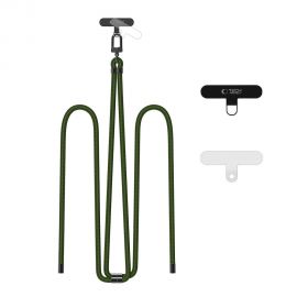 Žalias-juodas dirželis "TECH-PROTECT C7S ROPE CROSSBODY STRAP"