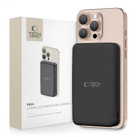 Juoda išorinė baterija "TECH-PROTECT PB24 LIFEMAG QI2 MAGSAFE POWER BANK 10000MAH"