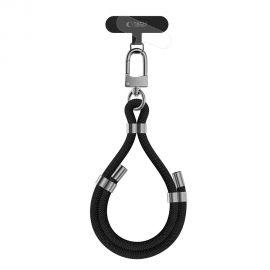 Juodas-sidabrinis dirželis "TECH-PROTECT C4S ROPE WRIST STRAP"