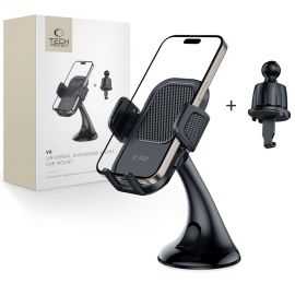Juodas telefono laikiklis "TECH-PROTECT V8 UNIVERSAL DASHBOARD & VENT CAR MOUNT"