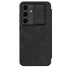 Juodas atverčiamas dėklas Samsung Galaxy S24 FE "Nillkin Qin Book Pro"