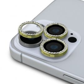 Auksinė kameros apsauga Guess Fixed Glliter Protective Lens telefonui Apple iPhone 16 Pro / 16 Pro Max