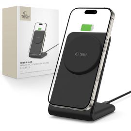 Juodas belaidis pakrovėjas "TECH-PROTECT QI15W-A38 MAGNETIC MAGSAFE WIRELESS CHARGER"