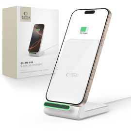 Baltas belaidis pakrovėjas "TECH-PROTECT QI15W-A40 WIRELESS CHARGER"