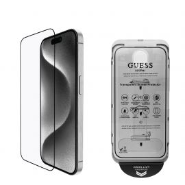 Juodas apsauginis ekrano stikliukas Apple Iphone 16 Pro Max "Guess Screen Protector 2.5D"