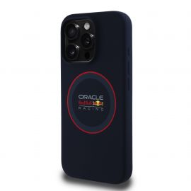 Tamsiai mėlynas dėklas Apple Iphone 15 Pro "Red Bull Silicone Red Ring MagSafe"