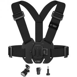 Juodas kūno laikiklis kamerai "TECH-PROTECT GA100 CHEST MOUNT GOPRO / DJI"