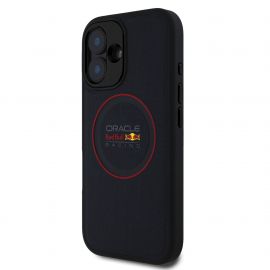 Tamsiai mėlynas dėklas Apple Iphone 16 "Red Bull PU Leather Red Ring MagSafe"