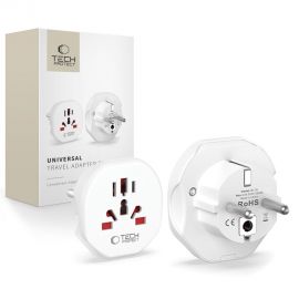Baltas universalus adapteris "TECH-PROTECT UNIVERSAL TRAVEL ADAPTER FROM EU"