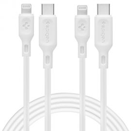Baltas laidas "SPIGEN DURASYNC MFI LIGHTING CABLE 2-PACK 100CM"