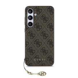 Rudas originalus dėklas Guess 4G Charms telefonui Samsung Galaxy S24 FE