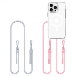 Pilkas-rožinis dėklas Apple Iphone 16 Pro Max "Tech-Protect Flexair Chain Magsafe"