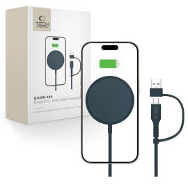 Tamsiai mėlynas belaidis pakrovėjas "TECH-PROTECT QI15W-A44 MAGNETIC MAGSAFE WIRELESS CHARGER"