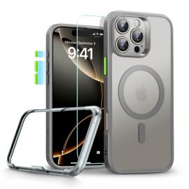 Pilkas dėklas su apsauginiu stiklu Apple Iphone 16 Pro Max "Esr Classic Set Halolock Magsafe"