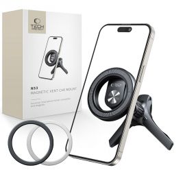 Juodas telefono laikiklis "TECH-PROTECT N53 MAGNETIC MAGSAFE STABLE VENT CAR MOUNT"