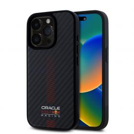 Juodas dėklas Apple Iphone 15 Pro Max "Red Bull Carbon Powerbar MagSafe"