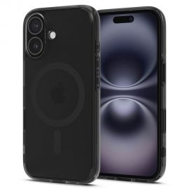 Juodas frost dėklas telefonui Apple Iphone 16 "Spigen Ultra Hybrid T Mag Magsafe"