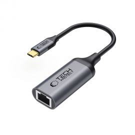 Juodas adapteris TECH-PROTECT ULTRABOOST ADAPTER TYPE-C TO ETHERNET RJ45 1000MBPS