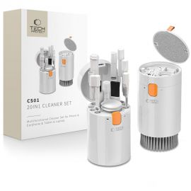 Baltas valymo rinkinys TECH-PROTECT CS01 CLEANER SET 20IN1 FOR PHONE & EARPHONE & TABLET & LAPTOP