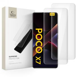 Skaidrus apsauginis stikliukas Xiaomi Redmi Note 14 Pro 4G  / 5G / 14 Pro Plus / Poco X7 5G "TECH-PROTECT GLASS UV+ 2-PACK"