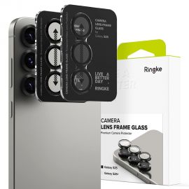 Juodas apsauginis kameros stikliukas Samsung Galaxy S25 "Ringke Camera Frame Protector 2-Pack"