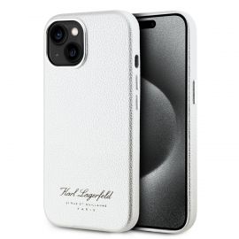 Pilkas dėklas Karl Lagerfeld Grained PU Hotel RSG telefonui Apple iPhone 15