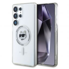 Skaidrus dėklas telefonui Samsung Galaxy S25 Ultra "Karl Lagerfeld IML Choupette Head MagSafe"