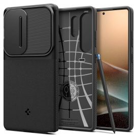 Juodas dėklas Samsung Galaxy S25 Ultra "Spigen Optik Armor"