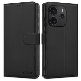 Juodas atverčiamas dėklas Xiaomi Redmi Note 14 5G "Tech-Protect Wallet"