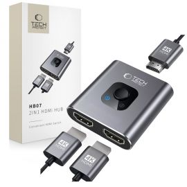 Pilkas adapteris "TECH-PROTECT HB07 HUB ADAPTER 2IN1 HDMI 4K 60HZ"