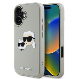 Beige dėklas Karl Lagerfeld 3D Rubber Double Heads telefonui Apple iPhone 16