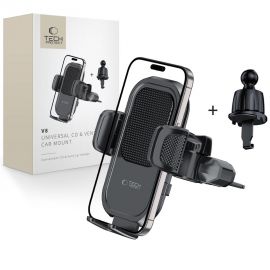 Juodas telefono laikiklis "TECH-PROTECT V8 UNIVERSAL CD & VENT CAR MOUNT"
