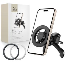 Juodas telefono laikiklis "TECH-PROTECT N56 MAGNETIC MAGSAFE STABLE VENT CAR MOUNT"