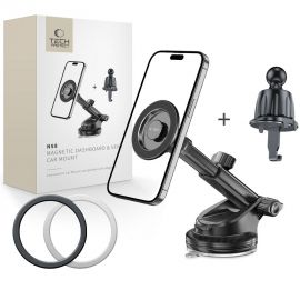 Juodas telefono laikiklis "TECH-PROTECT N58 MAGNETIC MAGSAFE DASHBOARD & VENT CAR MOUNT"