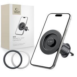 Juodas telefono laikiklis "TECH-PROTECT N58 MAGNETIC MAGSAFE VENT CAR MOUNT"
