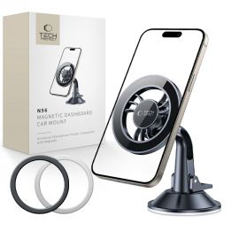 Juodas telefono laikiklis "TECH-PROTECT N56 MAGNETIC MAGSAFE DASHBOARD SHRT CAR MOUNT"