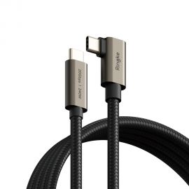 Juodas kabelis RINGKE USB 3.2 GEN 2X2 TYPE-C 90 DEGREE CABLE PD240W 100CM