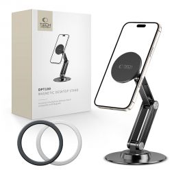 Juodas stovas "TECH-PROTECT DPT100 UNIVERSAL MAGNETIC MAGSAFE PHONE DESKTOP STAND"