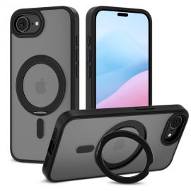 Juodas matinis dėklas Apple Iphone 16E "Tech-Protect Magring Magsafe"